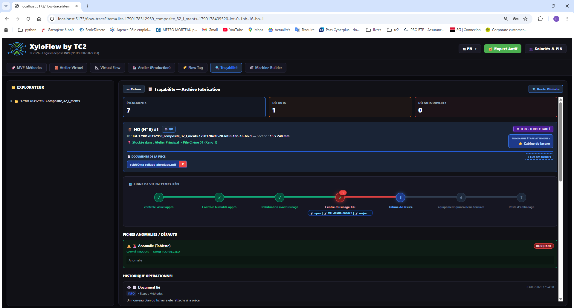 Archive de fabrication Flow Trace