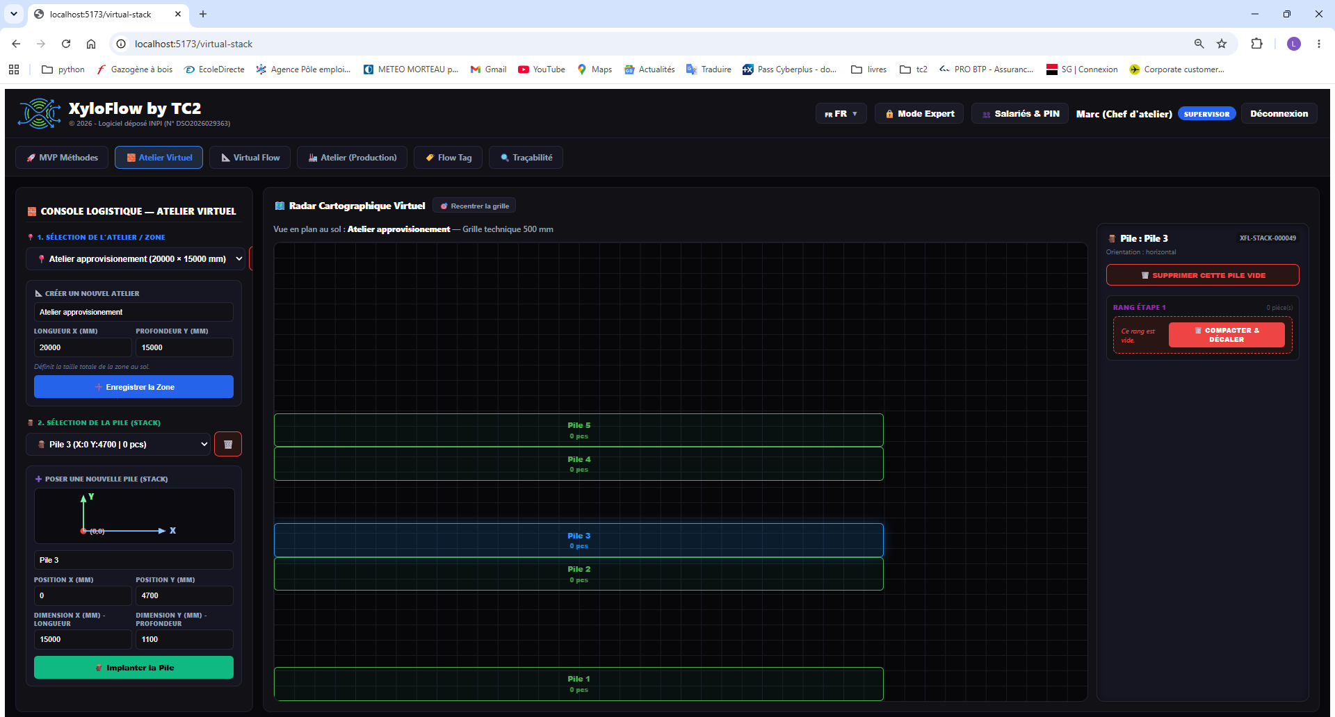 Interface Virtual Stack XyloFlow